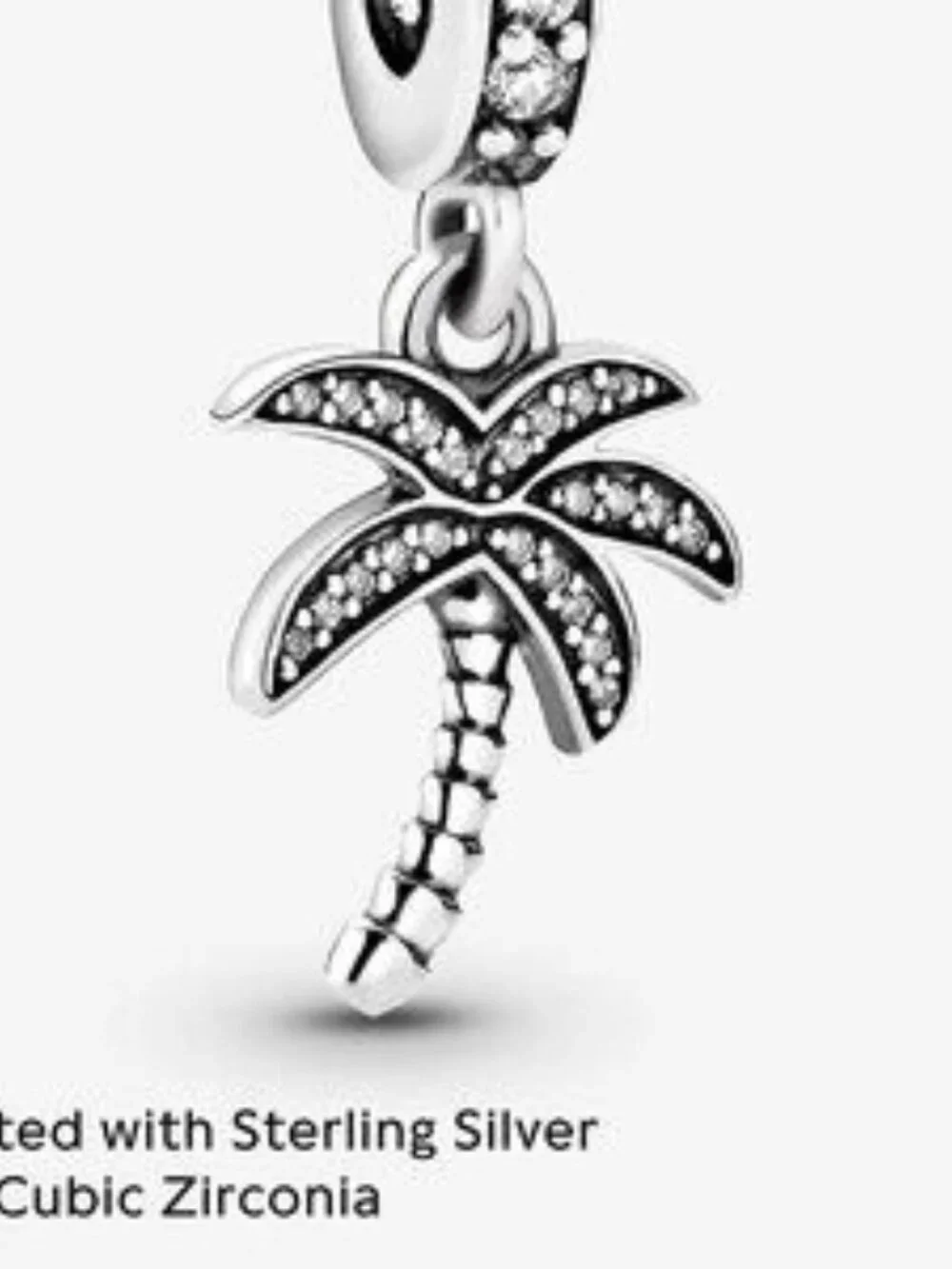Pandora Sparkling Palm Tree Dangle Charm Sterling Silver